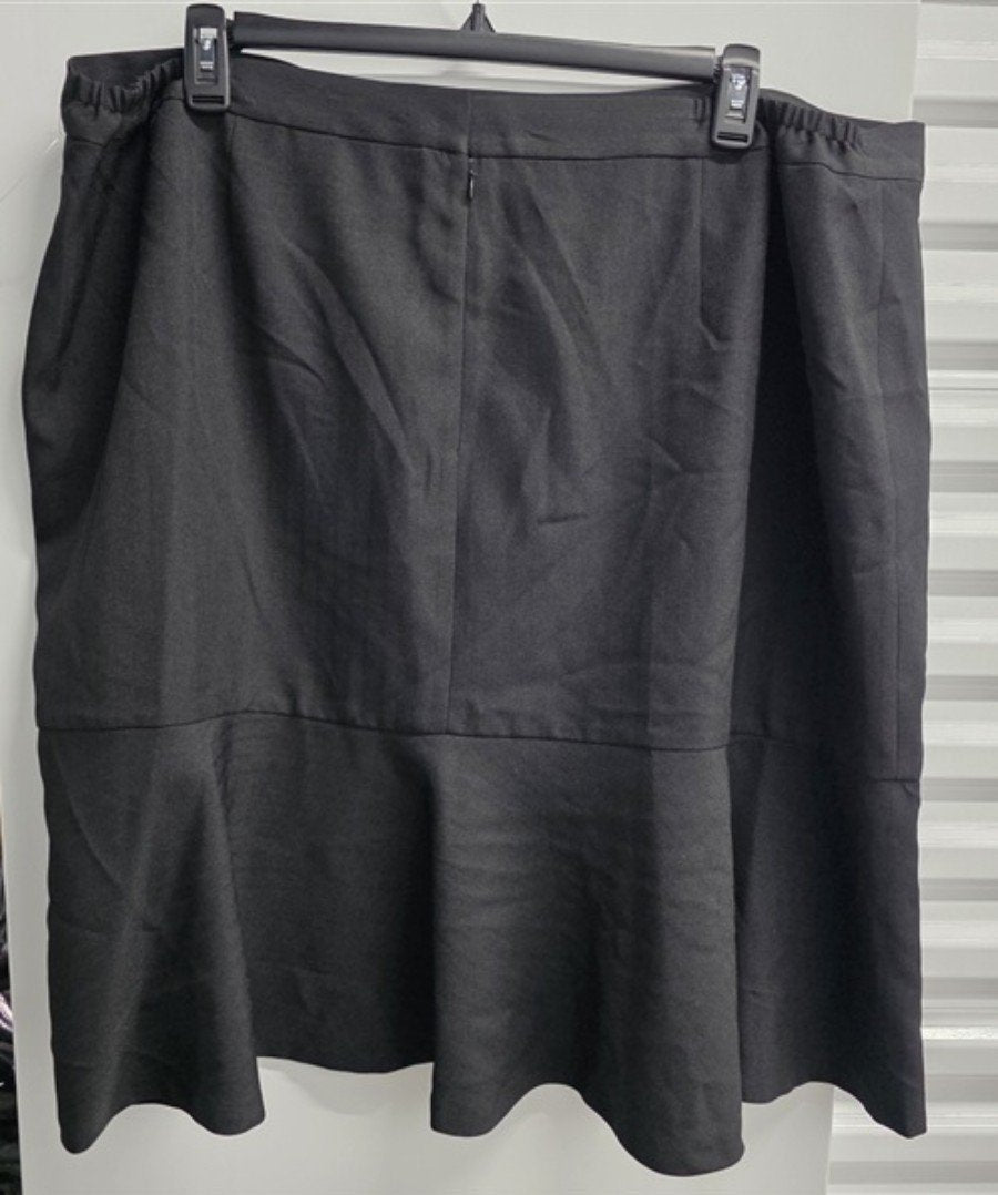 NWOT Le Suit 22W Pencil Flounce Skirt Black Plus Size 136079