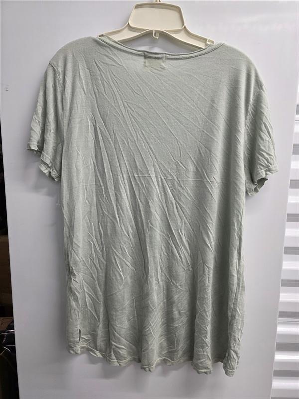 NWOT Project Social T Medium Sage Green V Neck Raw Hem T Shirt 136081