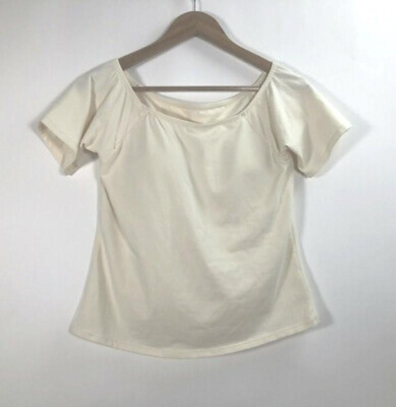 NWOT Soft Surroundings Underwire Bra Tee Shirt 36C Ivory Off Shoulder 136084