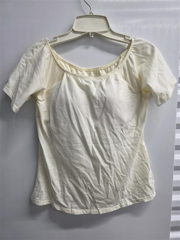 NWOT Soft Surroundings Underwire Bra Tee Shirt 36C Ivory Off Shoulder 136084