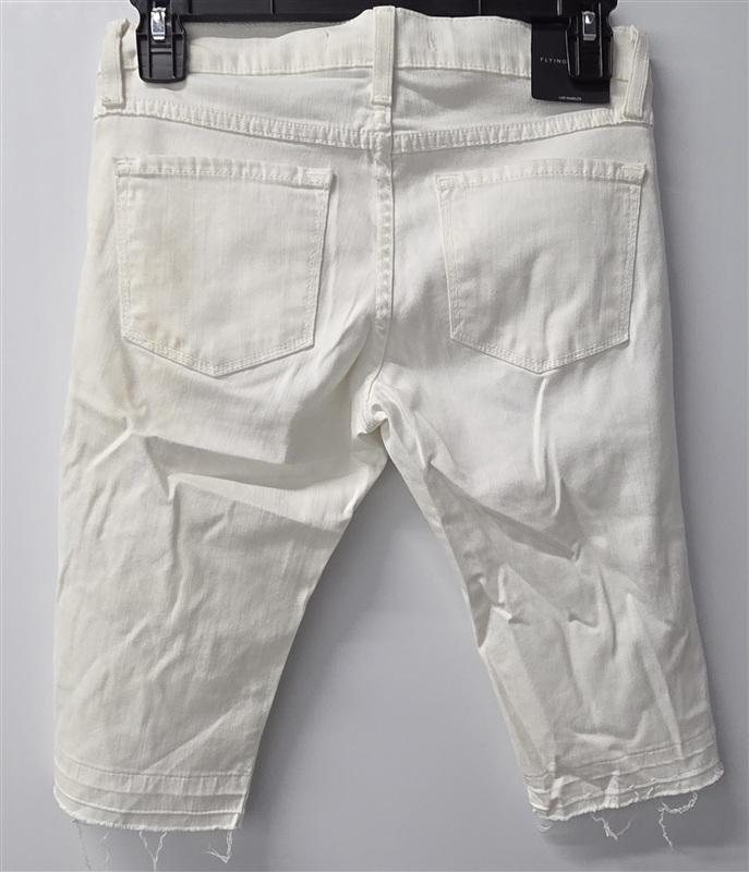 NWT Flying Monkey Platinum 26 Distressed Denim Jean Shorts White 136087
