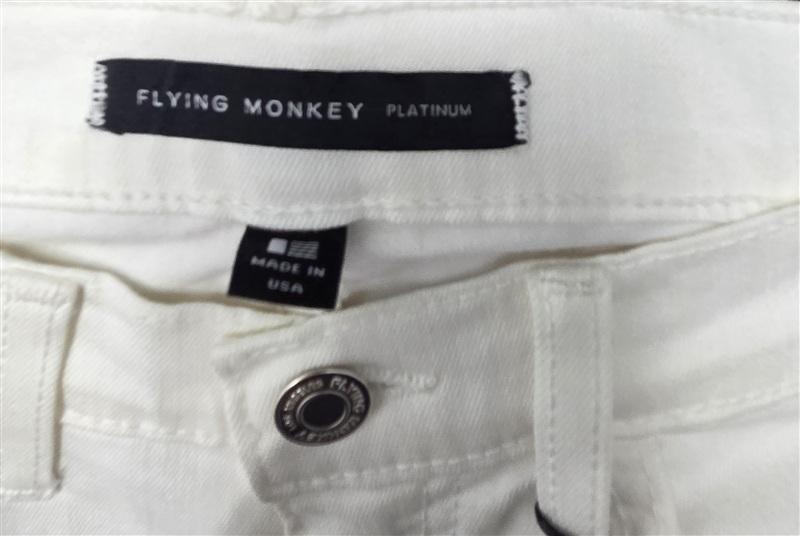 NWT Flying Monkey Platinum 26 Distressed Denim Jean Shorts White 136087