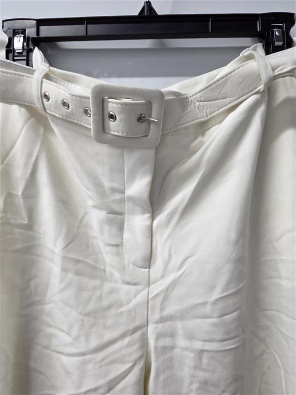NWPT Tahari 18 Cream Crepe Belted Dress Pants 136089