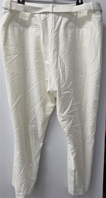 NWPT Tahari 18 Cream Crepe Belted Dress Pants 136089