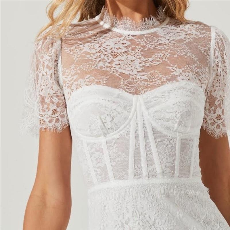 NWOTD Astr The Label White Lace Corset Mini Dress 136091