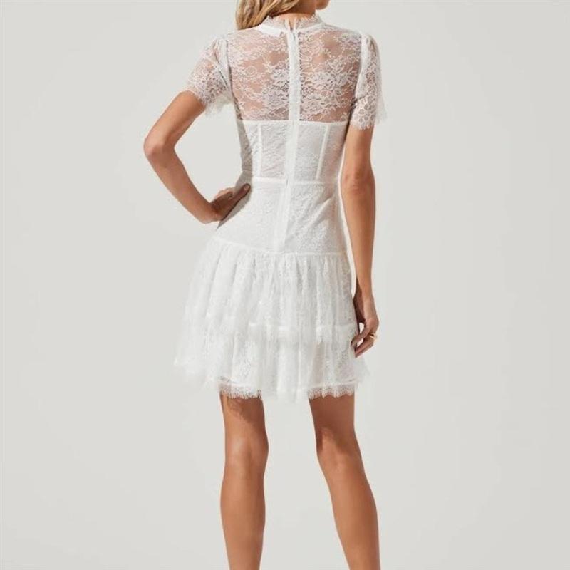 NWOTD Astr The Label White Lace Corset Mini Dress 136091