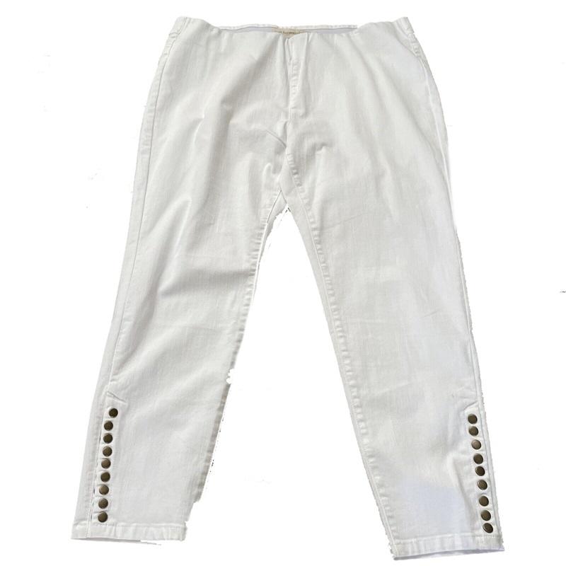 NWOTD Soft Surroundings XS The Ultimate Snap Up Legging Jeans White 136092