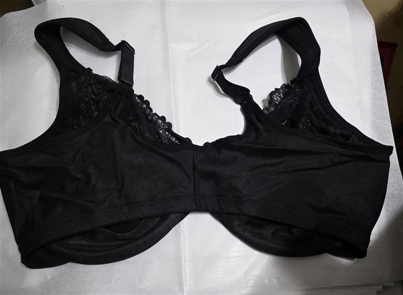 NWOT Glamorise 36G Elegance Front Close Underwire Bra 1245 Black 136109