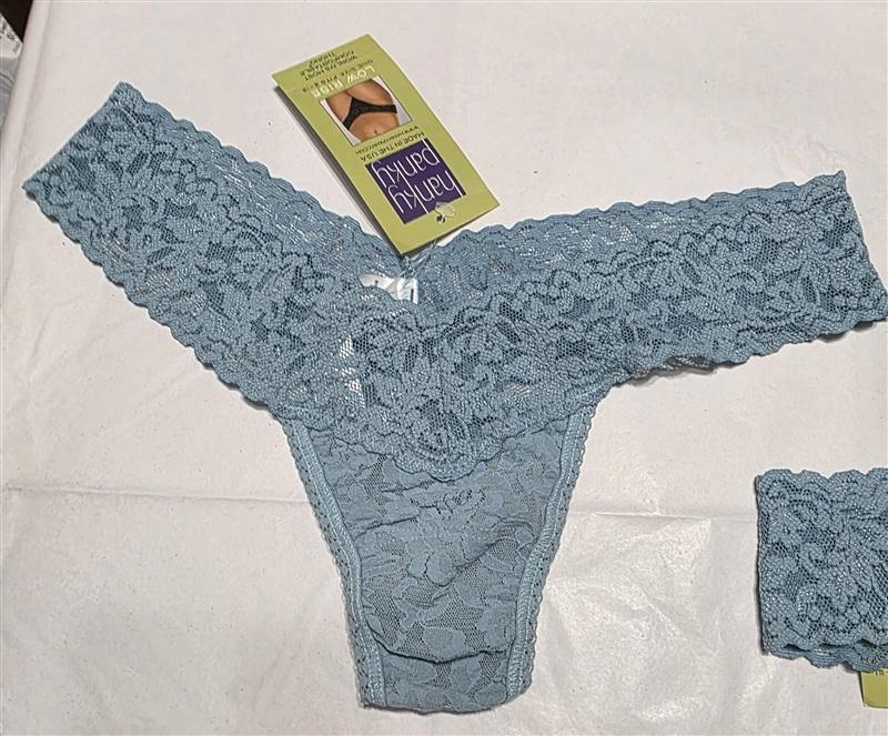 NEW Hanky Panky 4pr Blue Signature Lace Low Rise Thong Underwear 136116