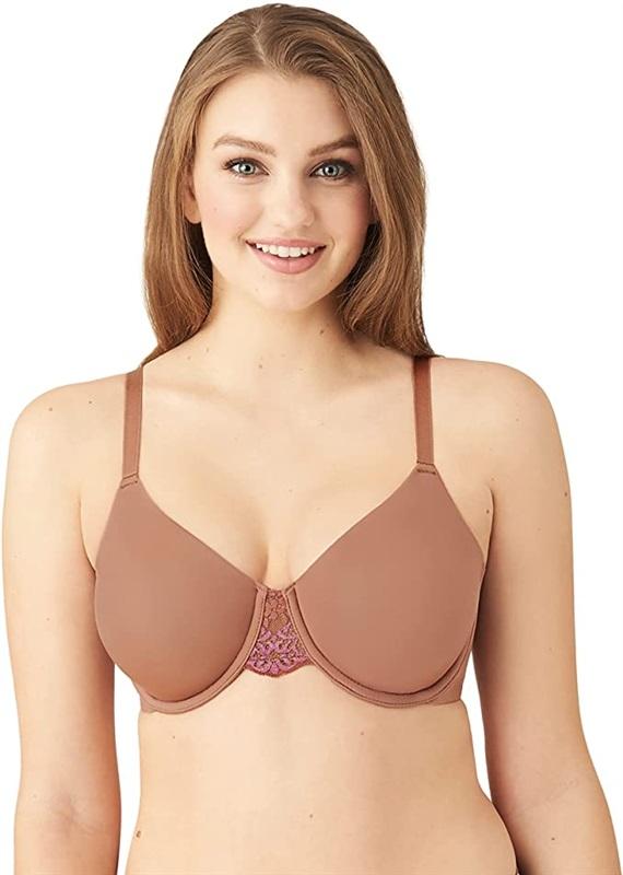 NWOT Wacoal 36DDD Lace Impression Seamless Underwire Bra 851257 Brown 136150