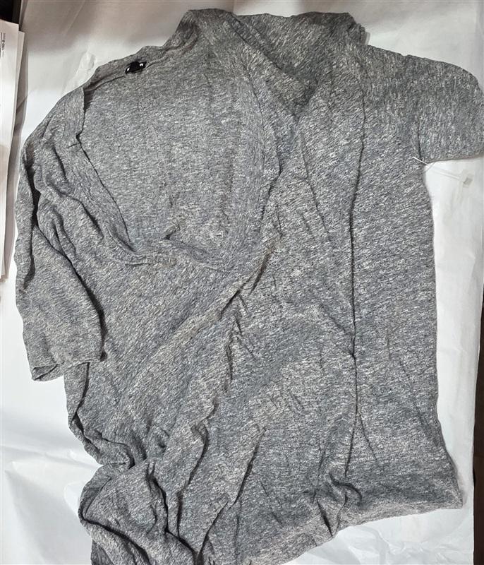 NWOT Monrow M Textured Tri-Blend Fitted V Neck Tee Gray 136167