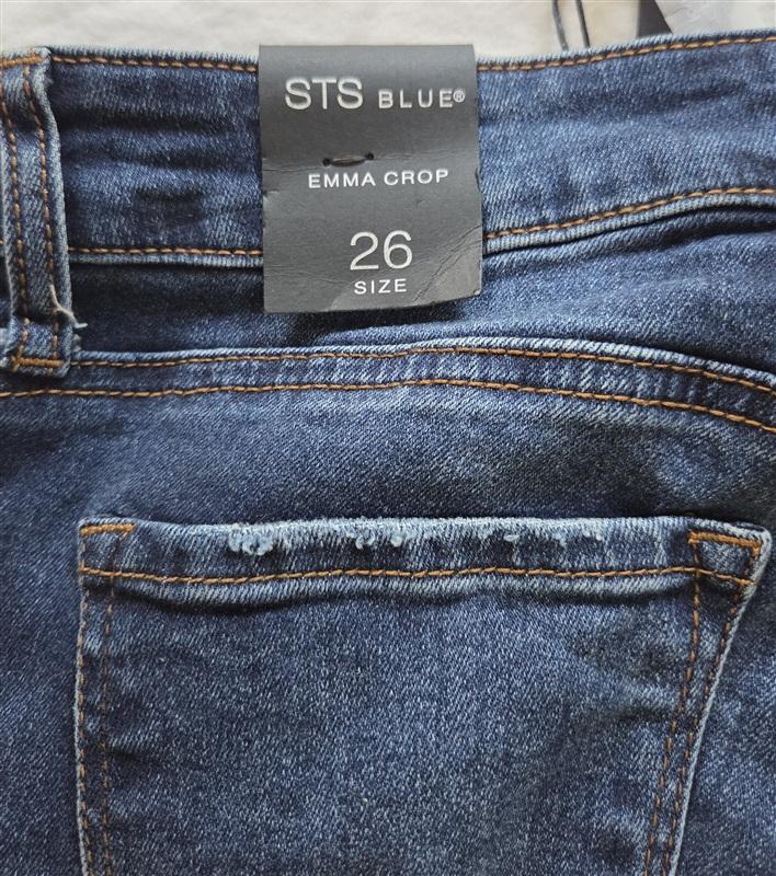 NWT sts Blue 26 EMMA Raw Hem Dark Blue Jeans 136174