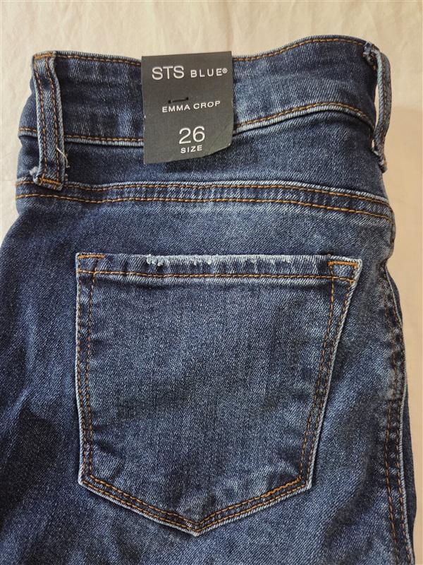 NWT sts Blue 26 EMMA Raw Hem Dark Blue Jeans 136174