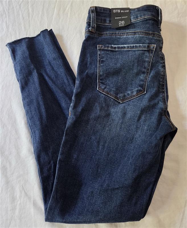 NWT sts Blue 26 EMMA Raw Hem Dark Blue Jeans 136174