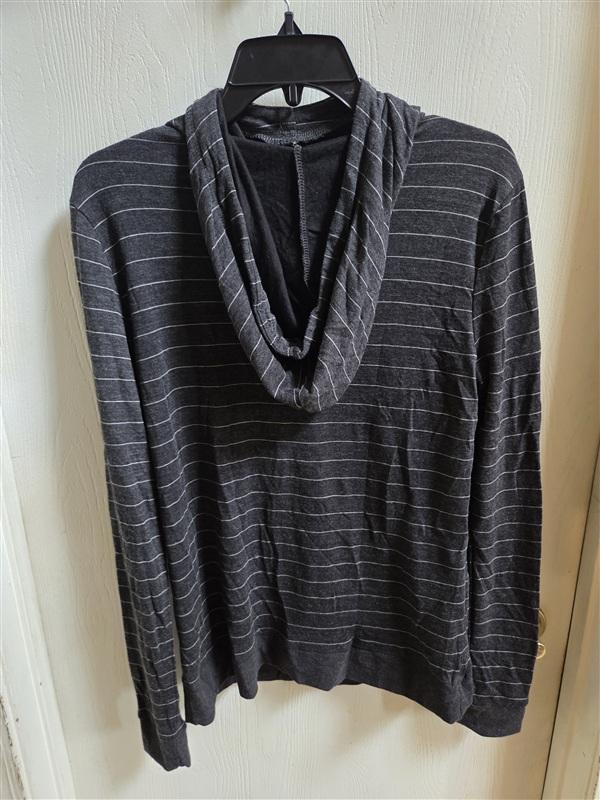 NWT Workshop Republic Clothing SMALL Gray Striped Super soft Hoodie 136175