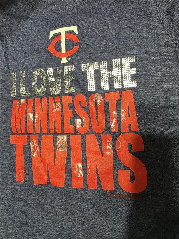 NWOT Team Athletics S 7/8 Girls I Love the Minnesota Twins T Shirt 136180
