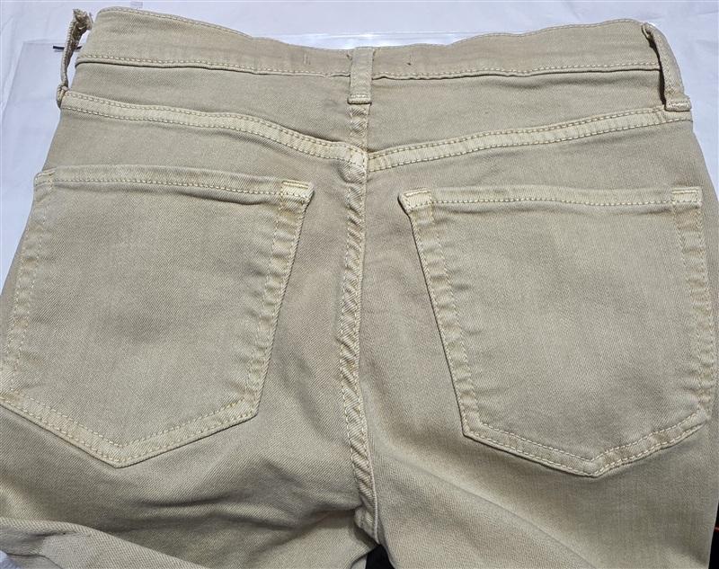NWTD FREE PEOPLE 25 High Rise Busted Distressed Khaki Skinny Jeans 136183