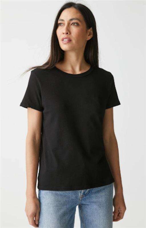 NWOT Michael Stars Small Colleen Ringer Tee T Shirt Black 136187