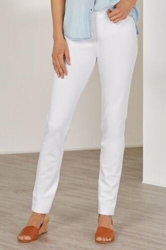 PO Soft Surroundings XS Super Sleek White Pull On BooT Cut Pants 136191