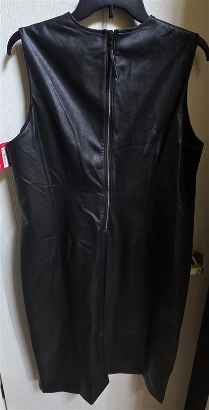 NWT Spanx XL Faux Leather Sleeveless Sheath Dress Black Stretch 20392R 136201