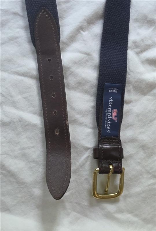 PO Vineyard Vines Shep & Ian 28 Prep School Blue Whale Brown Belt 136202