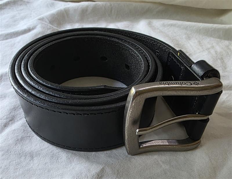 PO Columbia Sportswear L 38-40 Black Leather Belt Men 136204