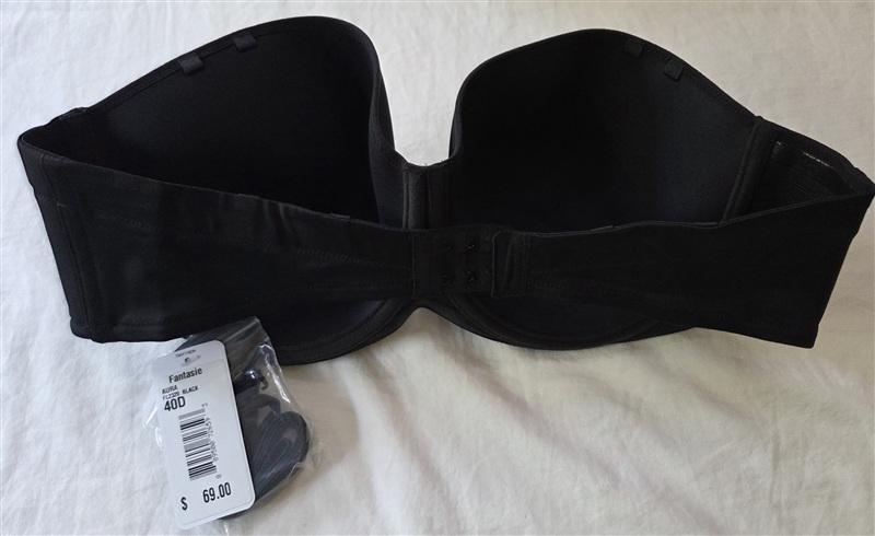 NWT Fantasie Aura 40D Underwire Moulded Strapless Bra FL2320 Black 136205