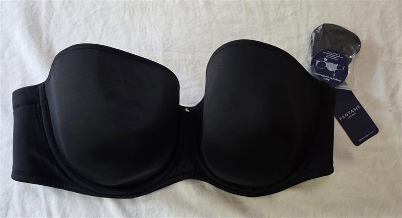 NWT Fantasie Aura 40D Underwire Moulded Strapless Bra FL2320 Black 136205