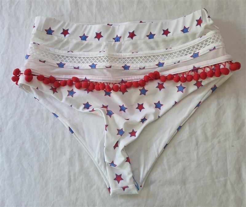NWT Tularosa M Pom Pom Red White And Blue Star Spangled Bottom 136209