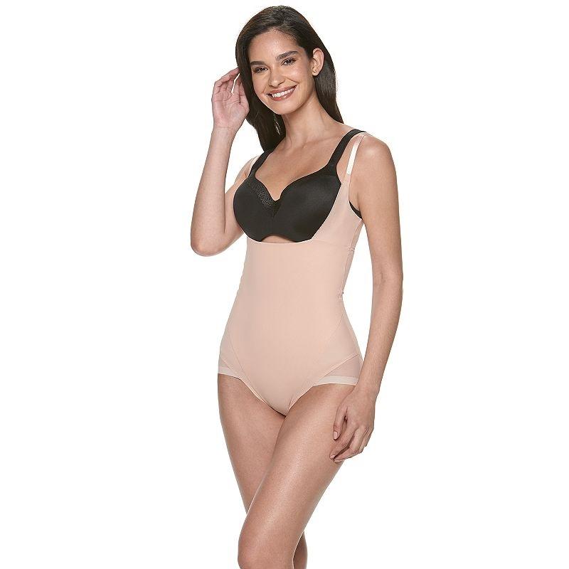 NWOT Spanx S RED HOT Open-Bust Panty Bodysuit 10210R Beige 136213