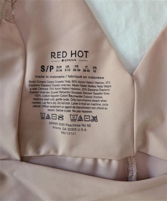 NWOT Spanx S RED HOT Open-Bust Panty Bodysuit 10210R Beige 136213
