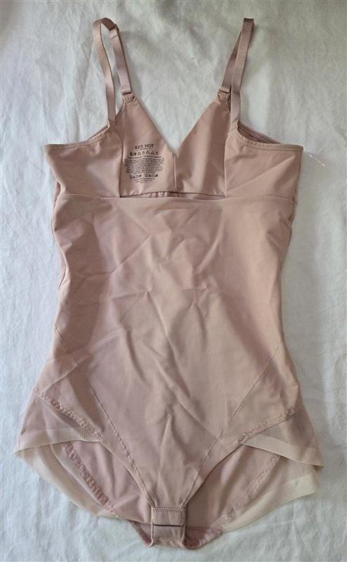 NWOT Spanx S RED HOT Open-Bust Panty Bodysuit 10210R Beige 136213
