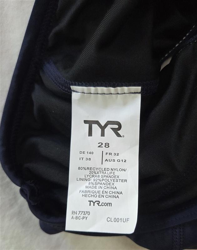 NWT TYR 28 Tyreco Solid Diamond Fit Swimsuit Blue 136215