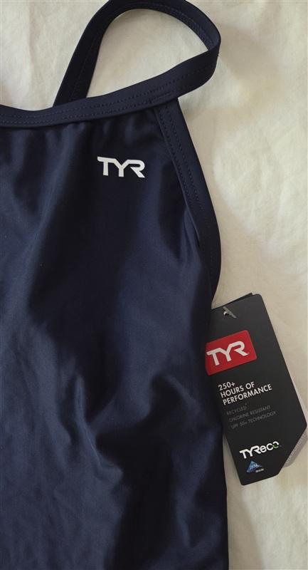 NWT TYR 28 Tyreco Solid Diamond Fit Swimsuit Blue 136215
