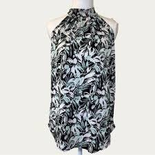 NWOT Kaileigh S Hi Neck Sleeveless Drape Top Floral 136217