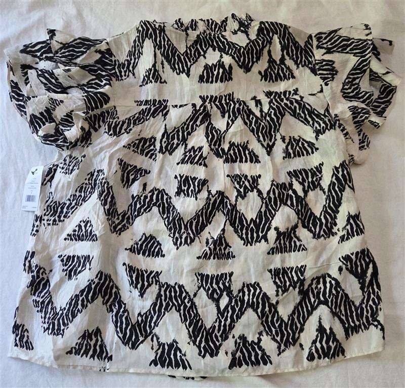 NWT Joie S Sidera B 100% Silk Top Cream & Black 136219