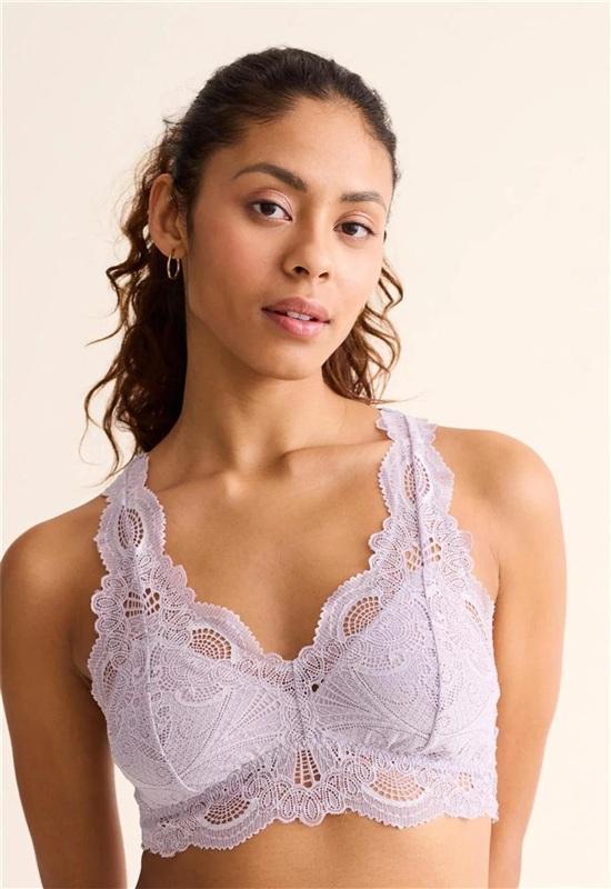 NWT Fleur't S Belle Époque Lace T-Back Bralette Purple 136226