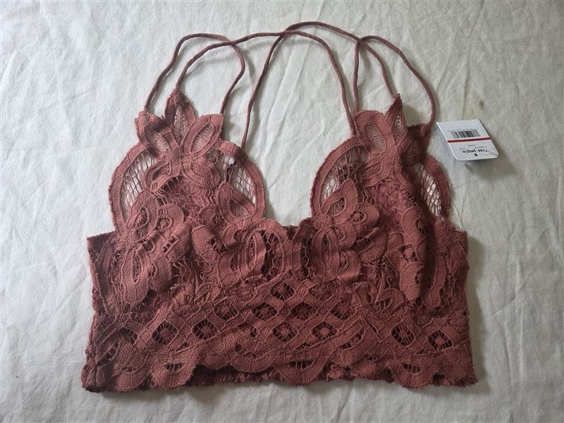 NWT Intimately Free People XS Copper Brown Bralette Lace 136230