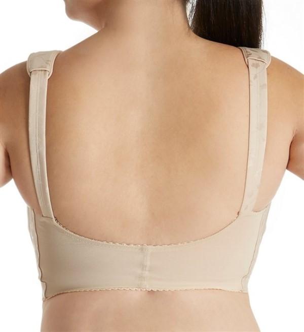 NWT Elila 36J Jacquard Front Close Soft Cup Bra 1515 Beige 136242