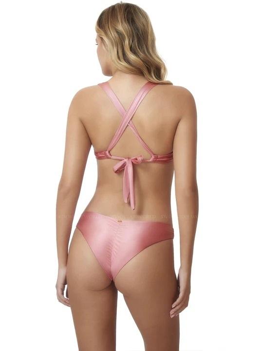 NWOT Pilyq M Perla Underwire Bikini Swim Top Neon Orange 136254