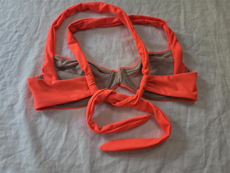 NWOT Pilyq M Perla Underwire Bikini Swim Top Neon Orange 136254