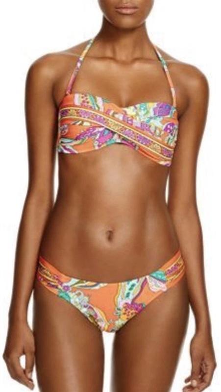 NWT Trina Turk 6 Sea Garden Bandeau Bikini Swim Top 131663