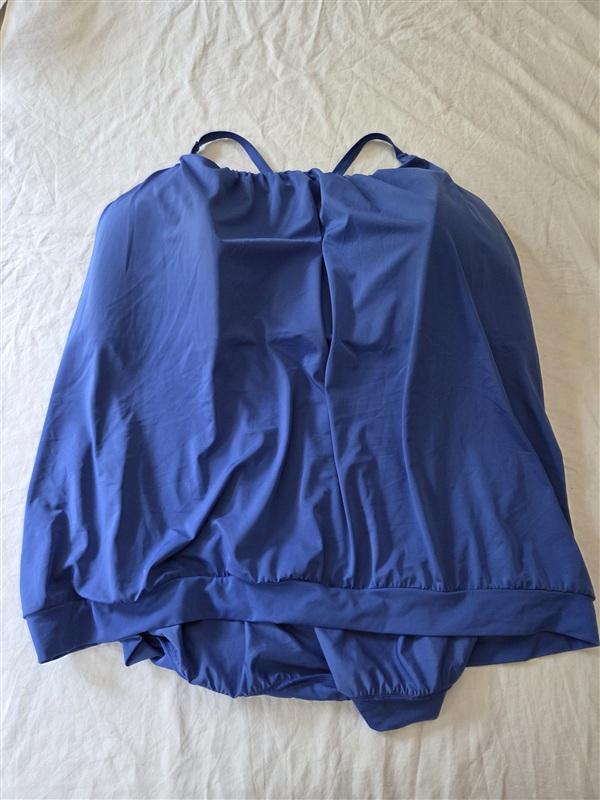 NWOT Cacique 40 Strappy Back Swim Dress Blue 136269