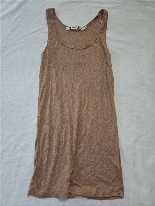 NWOT Michael Stars OS Boyfriend Supima Scoop Neck Tank Top Brown 136273