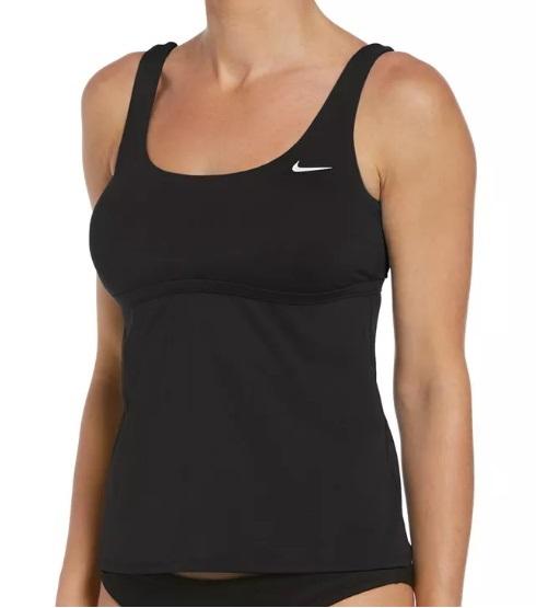 NWT Nike Lg Swim Essential Tankini Top Black 136279