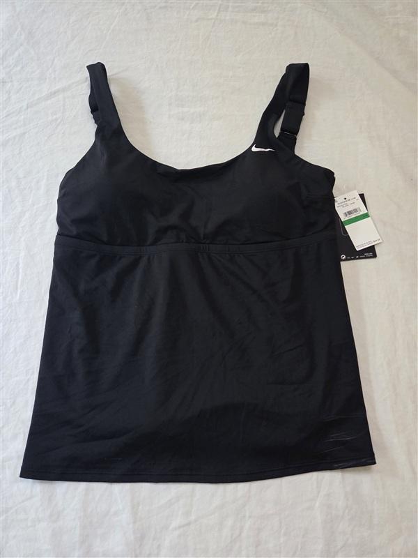 NWT Nike Lg Swim Essential Tankini Top Black 136279