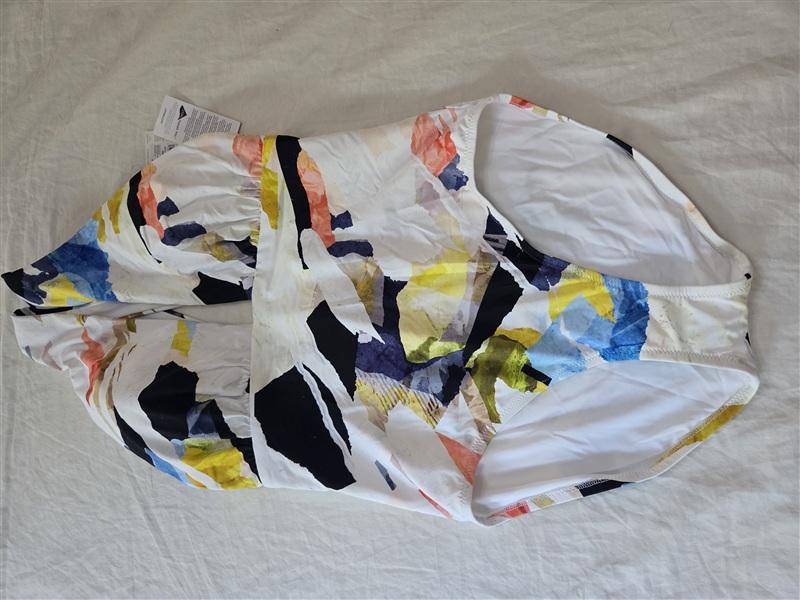 NWT Calia 12 Cutout Twist Halter Collage One-Piece Swimsuit 136282