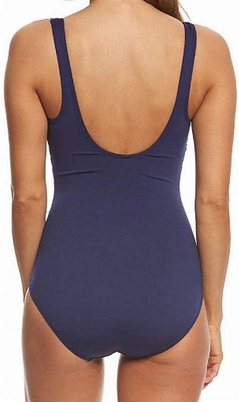 NWOT TYR 24 Plus Ombre Stripe Black Gray Controlfit 1PC Swimsuit 136295