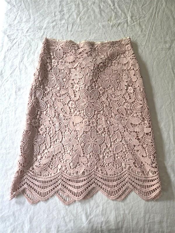 NWOT Anthropologie M Everleigh Pink Embroidered Lace Mini Skirt 136297