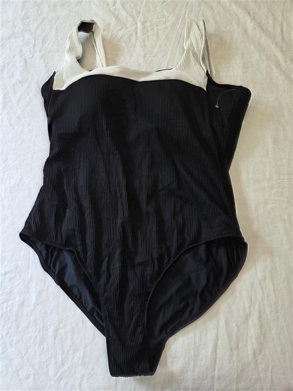 NWT Swim 365 Swimsuits For All 18 Square Neck Bow Back Black 1PC Swimsuit 135608